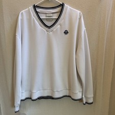 VARLEY Iona V Neck Sweatshirt DoubleSoft White Athleisure Tennis Womens Size M