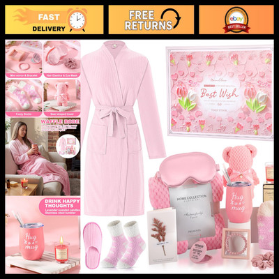 14 Pcs Birthday Gift Set for Women - Soft Pink Care Blanket & Accessories