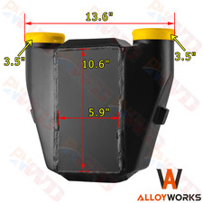 New Black Universal Barplate Liquid To Air Intercooler 3.5 Inletoutlet Size.
