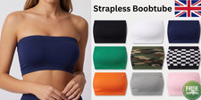NEW LADIES PLAIN BOOB TUBE STRAPLESS BANDEAU ELASTIC STRETCH VEST BRA CROP TOP