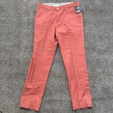 Mens 34x32 Bills Khakis Pants Weathered Red Parker Slim Fit Salmnon Dress Work