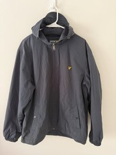 Lyle & Scott Hooded Windbreaker Jacket Men’s XL Navy Full Zip Lightweight Coat