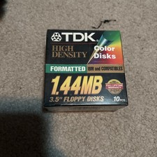 NEW TDK High Density Formatted 3.5 Floppy Disks 1.44MB 10 Pieces Sealed Pkg.