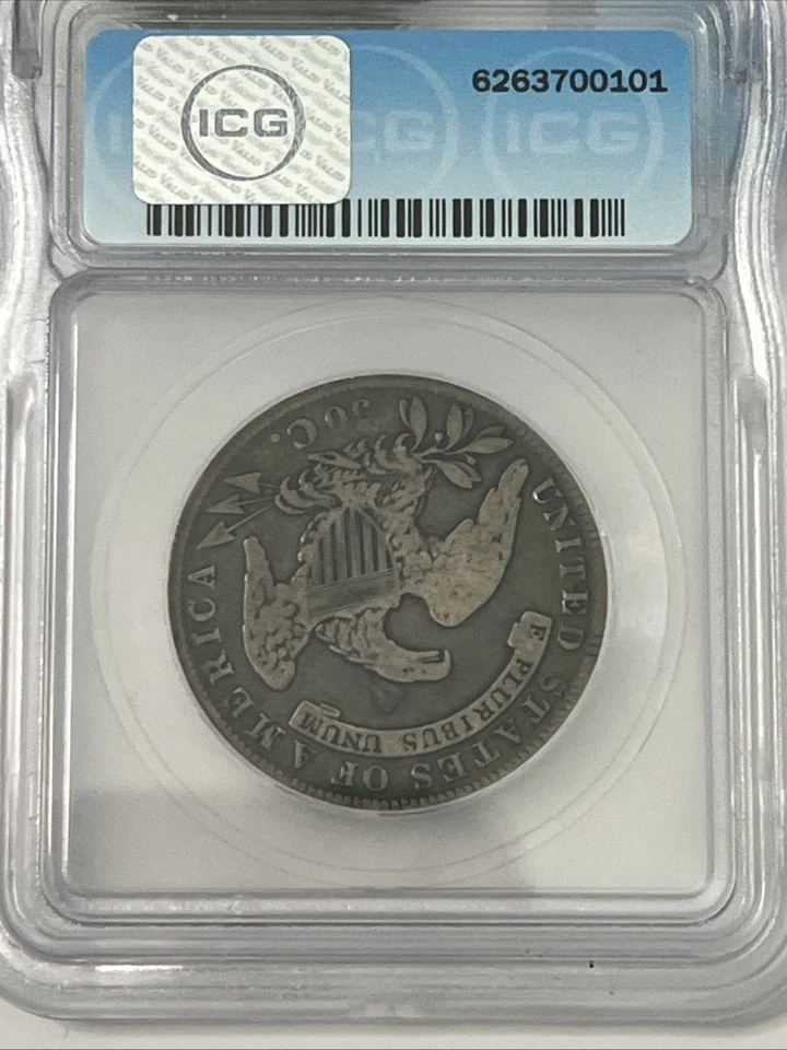 1834 50c ICG VG8 Capped Bust Half Silver Dollar - Image 2 of 4