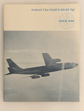 1968 Pan Am Aviation's One World In The Jet Age 30-Page Brochure  707 on Cover