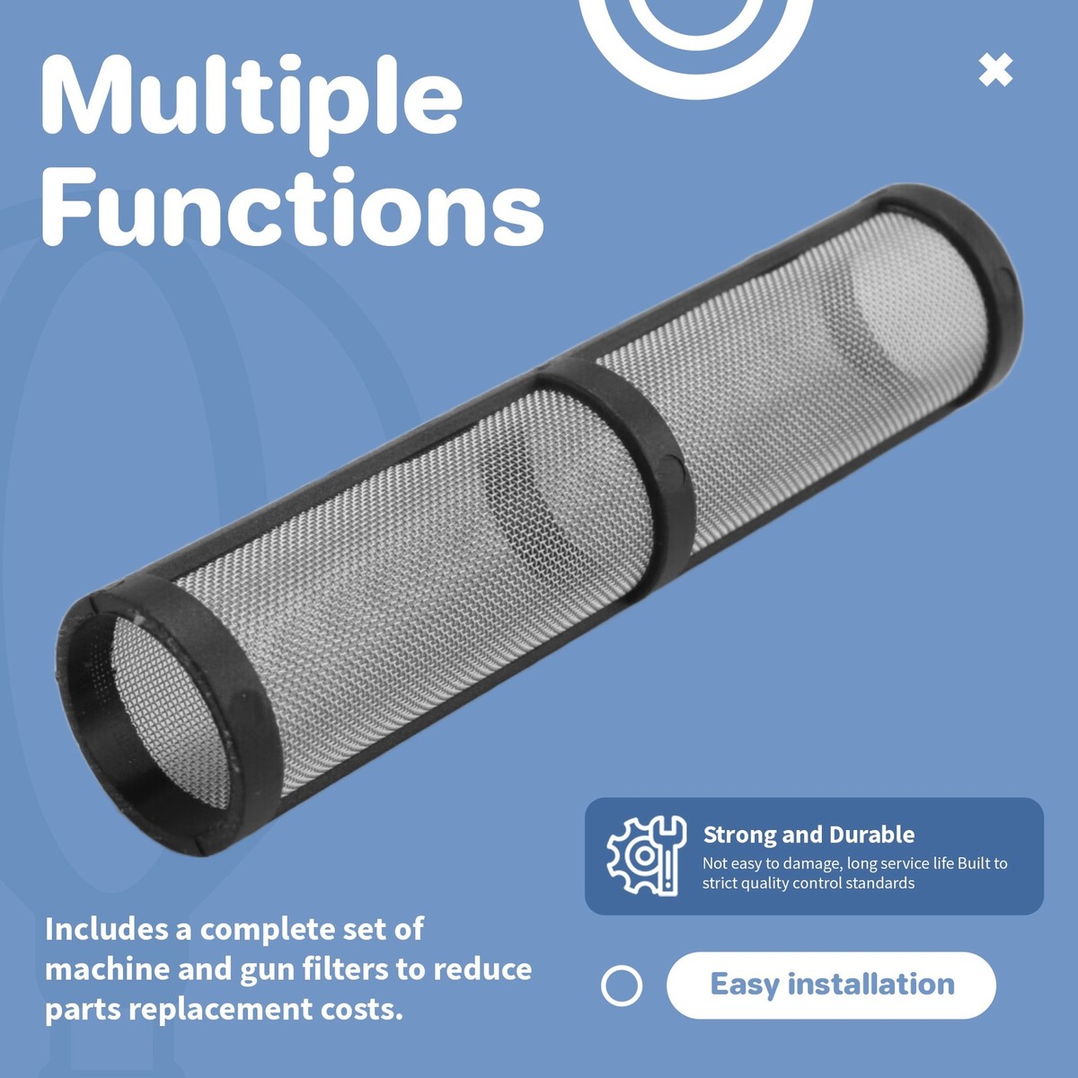 Filterset Für Airless-Spritzgeräte 390 395 490 495 595 3400 - Edelstahl Sieb Filter