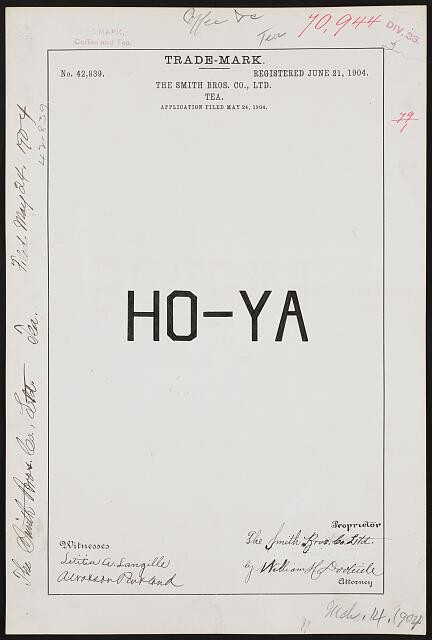 Photo:[ The Smith Bros. Co. Ltd. for Ho-Ya brand Tea]