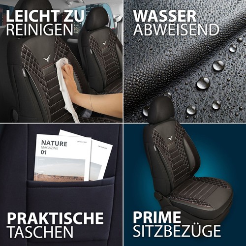 2x Sitzbezüge passend für BMW 5er G30 & G31 ab 2017 in Schwarz-Weiß JOLT808 - Bild 10 von 12