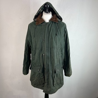 Xzet Wachsjacke Herren Gr. XL grün Wachsmantel mit Kapuze Made in UK