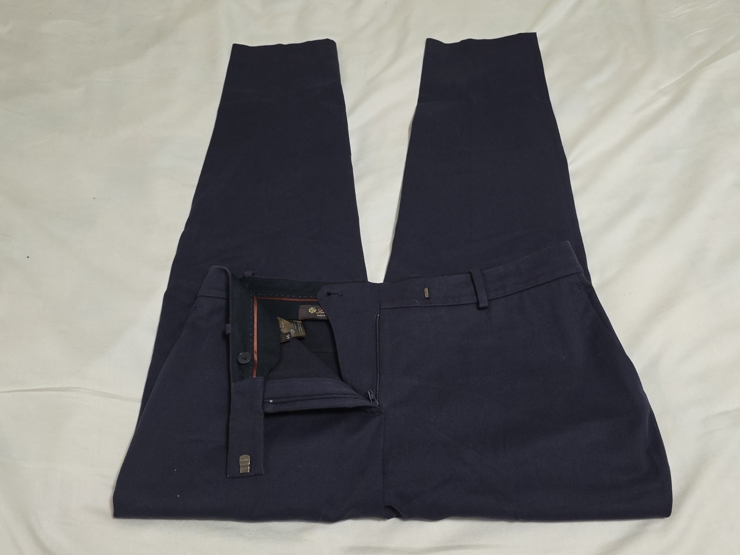 Loro Piana Italy Women's Navy Blue Luxury Dress Chino Pants SZ 46 W34×L29