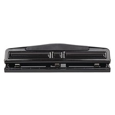 OFFICE DEPOT 3-HOLE ADJUSTABLE PUNCH, BLACK - BLACK