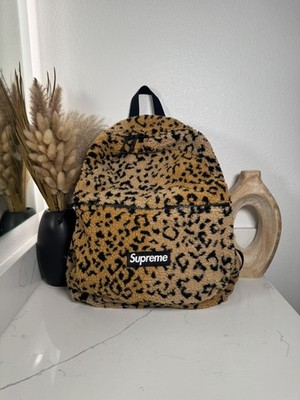 Supreme FW17 Leopard Print Fur Sherpa Backpack Y2K Cheetah Streetwear New Rare