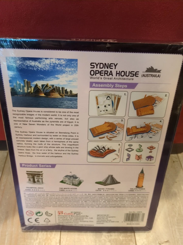 CubicFun C067H Sydney Opera House 3D Puzzle 58 Pieces New In Sealed Box - Image 2 of 2