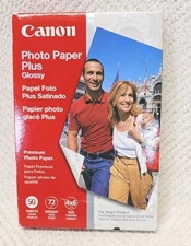 Canon Photo Paper Plus Glossy, 4x6", 50 sheets, 72 lbs, New & Sealed