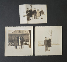 Vintage 1940s WWII US Army Soldier Family Snow Snapshots Photos Lot of 3 Velox