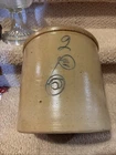 Antique 2 Gallon Salt Glaze Stoneware Crock Primitive Mint Redwing