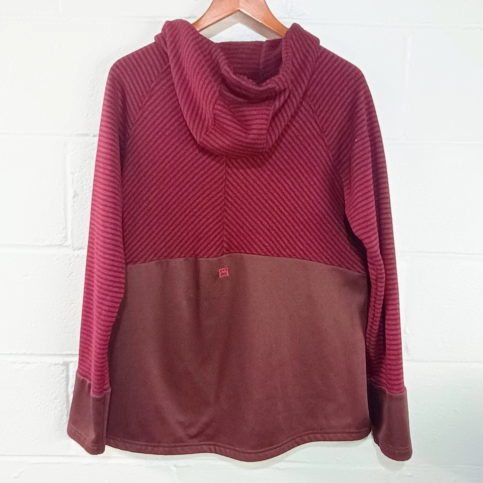 Avalanche толстовка с капюшоном 1/4 молнии свитер бордовый штамп вязаный флис туризм карман XLARGE - Изображение 3 из 4