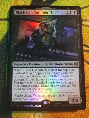 FOIL Black Cat, Cunning Thief - Spider-Man - VLP - Magic: The Gathering - MTG