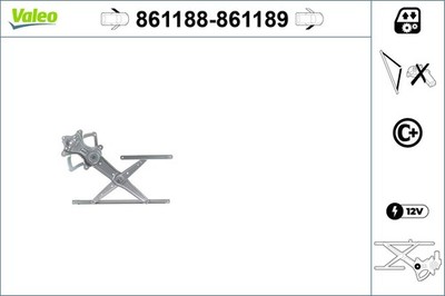 VALEO Fensterheber 861188 für HONDA CIVIC 5 Hatchback EG EH 16V EG3 EG4 Vtec EG5