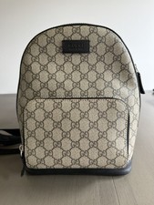 Gucci GG Supreme Backpack Beige/Dark Brown/Yellow Canvas/Leather  Wallet