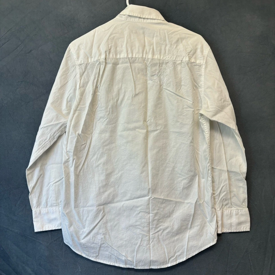 Camisa Alfani Cristal Botón Tachonado Bordada Floral Occidental Elegante Dinero Rico Foto 2 de 4