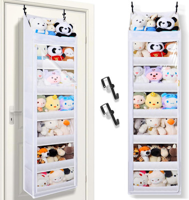 Over the Door Stuffed Animal Storage, Dust-Proof Door Organizer Hanging,【Holds u