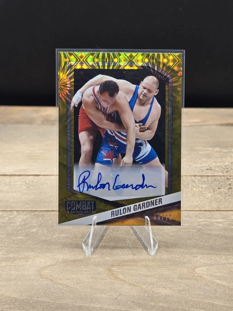 2025 Panini Combat Anthology #40 Rulon Gardner Signatures Gold Fireworks #/10