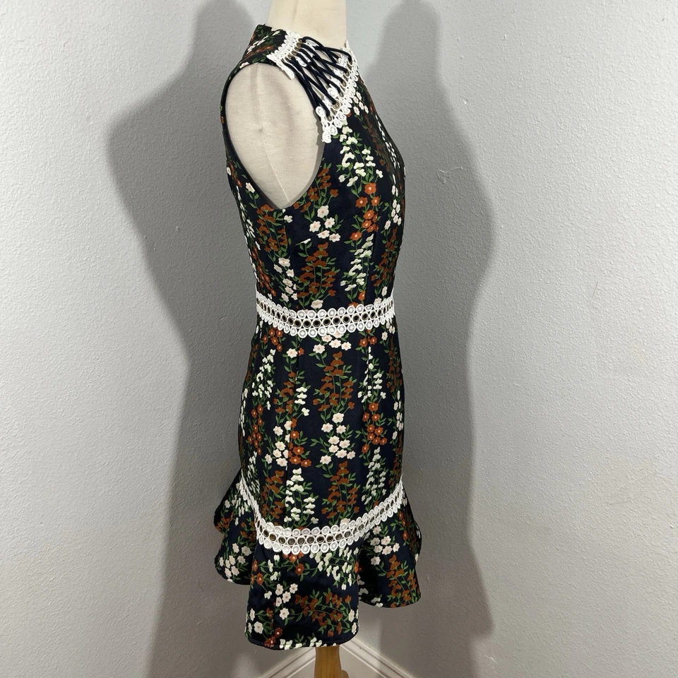 Keepsake the label Mini Dress Womens Medium Faithful Floral Lace Up Shoulder - Image 4 of 4