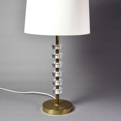 Table lamp Scandinavian Modern Brass and Acrylic Glass Carl Fagerlund Era 1.Z