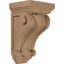 Ekena Millwork CORW04X04X07DERO Devon Traditional Wood Corbels 4"W 4"D 7.5"H