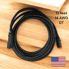 2 Pin DT Deutsch Extension  12ft of 14AWG oxygen free cable (DT06-2S DT04-2P)