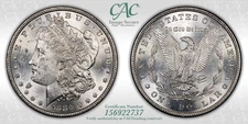 1880 Morgan Silver Dollar $1 CACG MS62 Brilliant Unc CAC Super Nice