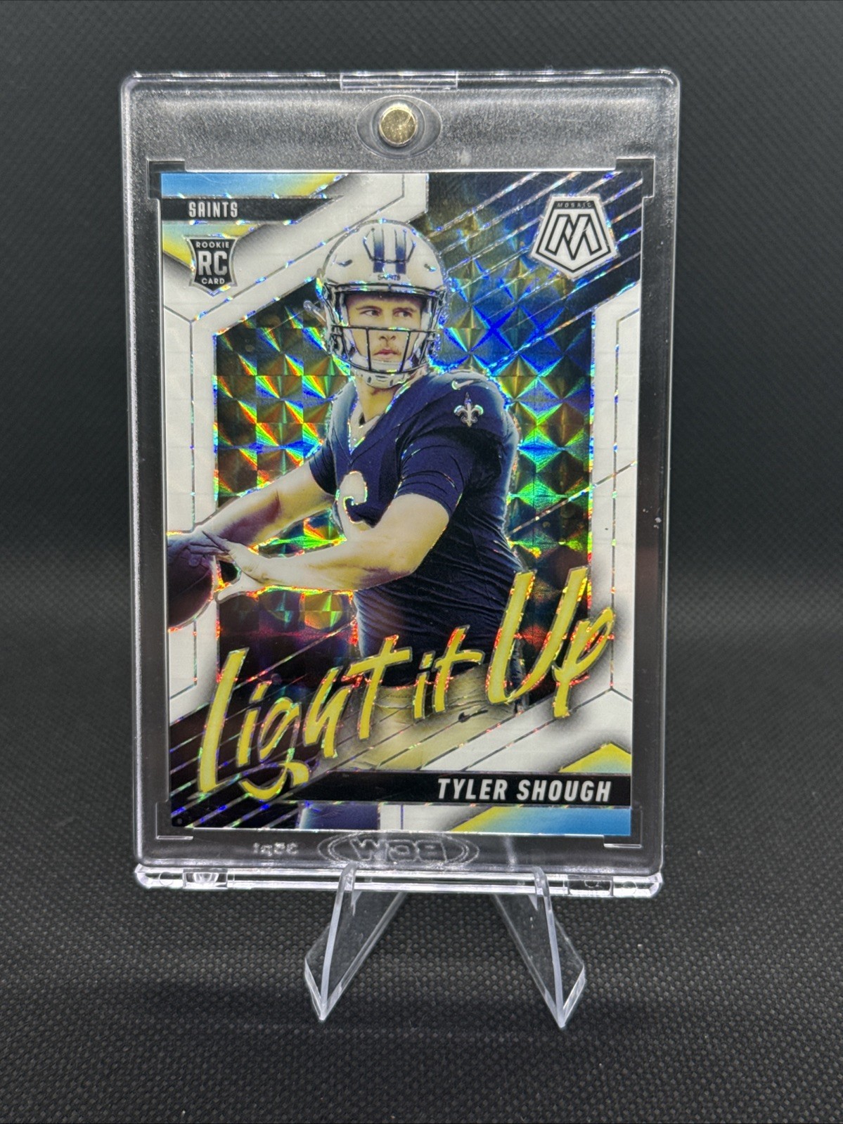 2025 Panini Mosaic Tyler Shough Light It Up White Prizm /25 #9 RC