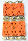 LOT OF 6 HUBBELL IG5362 ORANGE DUPLEX 20 AMP 125 VAC Receptacle