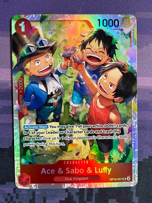 #ad Ace amp; Sabo amp; Luffy SR One Piece OP13 007 Carrying On His Will Foil Near Mint NM $2.99