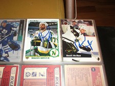 BASIL MCRAE AUTOGRAPHED 1990-91 UPPER DECK # 30 MINNESOTA NORTH STARS