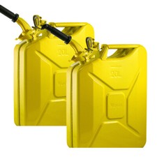 Wavian 3011 USA Leak-Proof Steel Jerry Gas Can Spout 20L w/ Nozzle Yellow 2-Pack