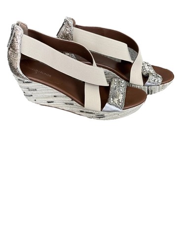 Donald J Pliner Women’s Zip Back Beaded Wedge Sandal Size 10 - Picture 4 of 4