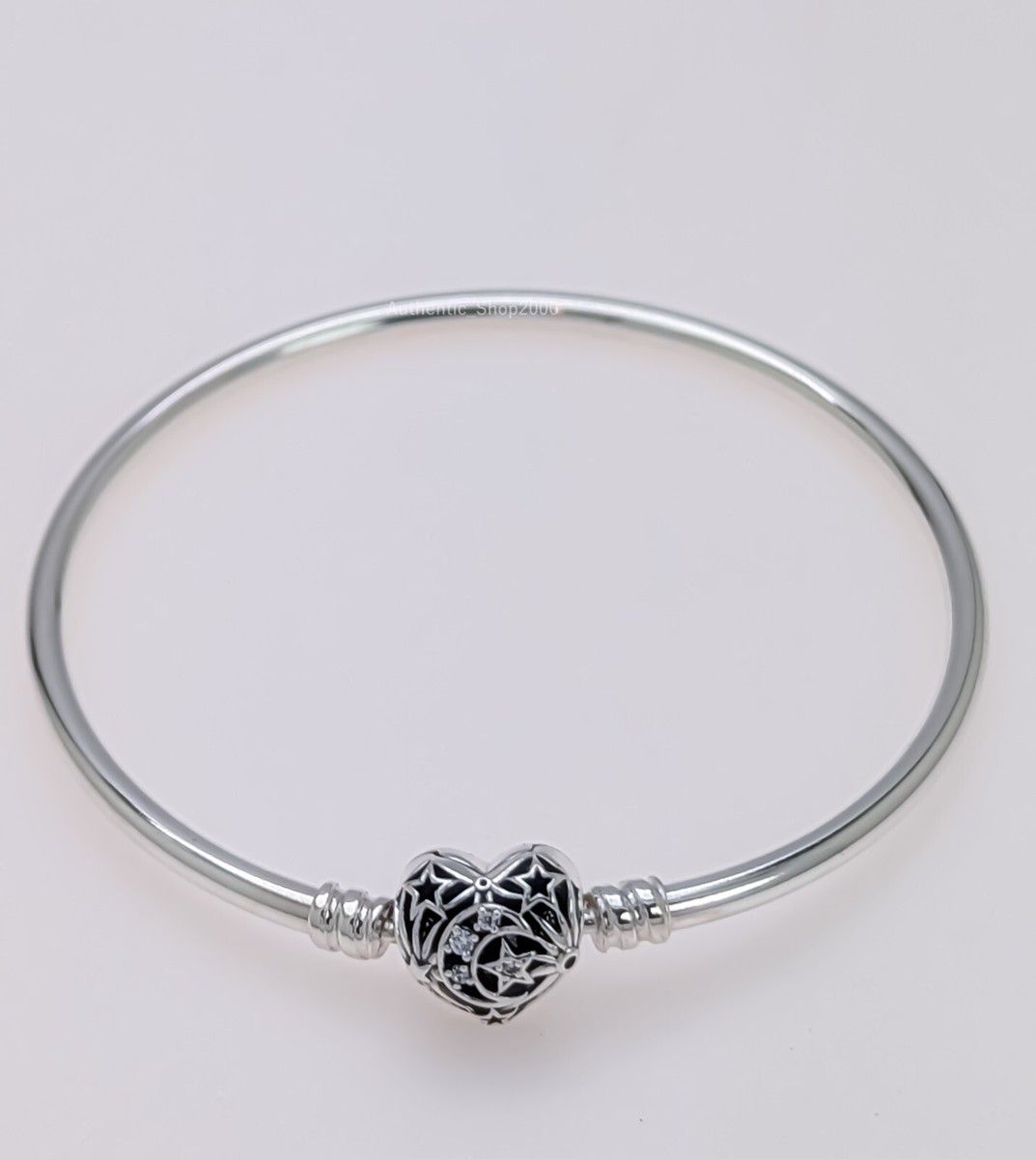 New 100% Authentic PANDORA 925 Silver Celestial Heart Bangle