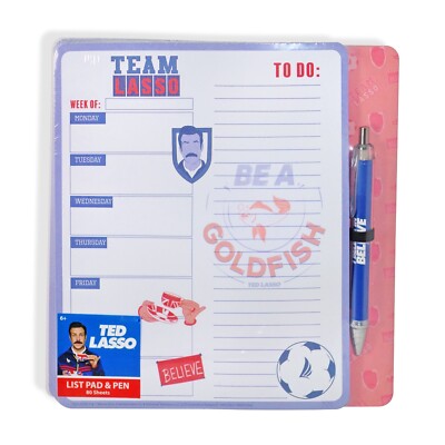 Warner Bros. Ted Lasso I Believe In Believe Paper List Pad 80 Sheets and Pen Set