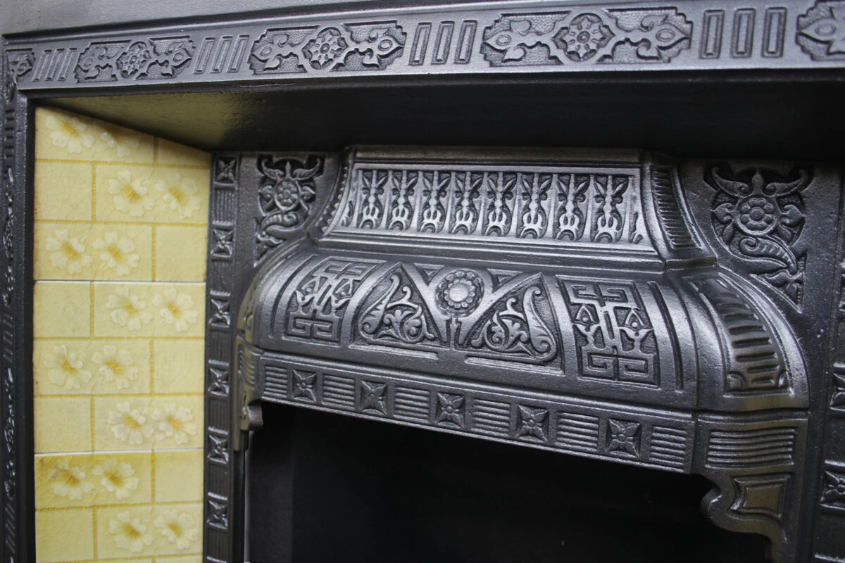 Antique late Victorian cast iron fireplace insert | eBay