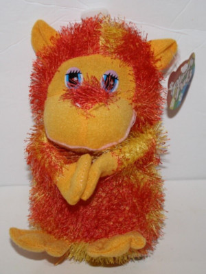 Fourstar Eyelash Plush Palz Monkey 7'' Orange Yellow Soft Stuffed 2004 Greenbrier