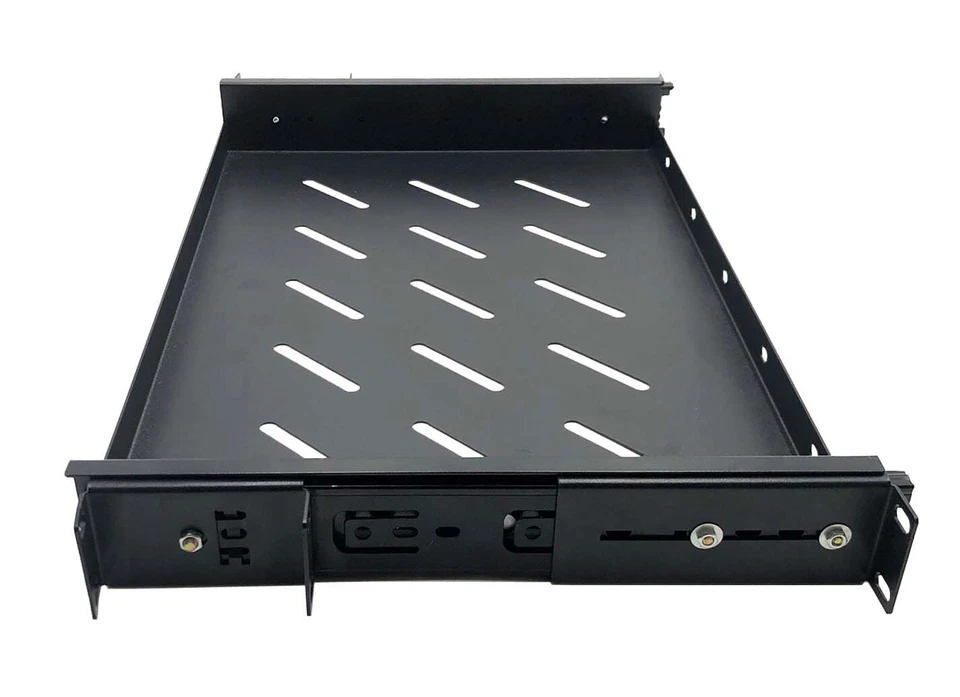 19" Rack Mount ADJUSTABLE Pull-Out Sliding Keyboard Mouse Network Shelf Tray - Image 3 of 3