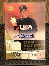 CHAD BETTIS 2009 UD USA BASEBALL FUTURE WATCH ROOKIE AUTO JERSEY PATCH RPA /799!