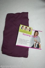 Breastfeeding DARK PLUM PURPLE NURSING COVER SCARF Slips Over Neck BREATHABLE