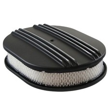 Oval Black Dual Centre Finned Air Cleaner 12 X 2 Holley Edelbrock Quadrajet