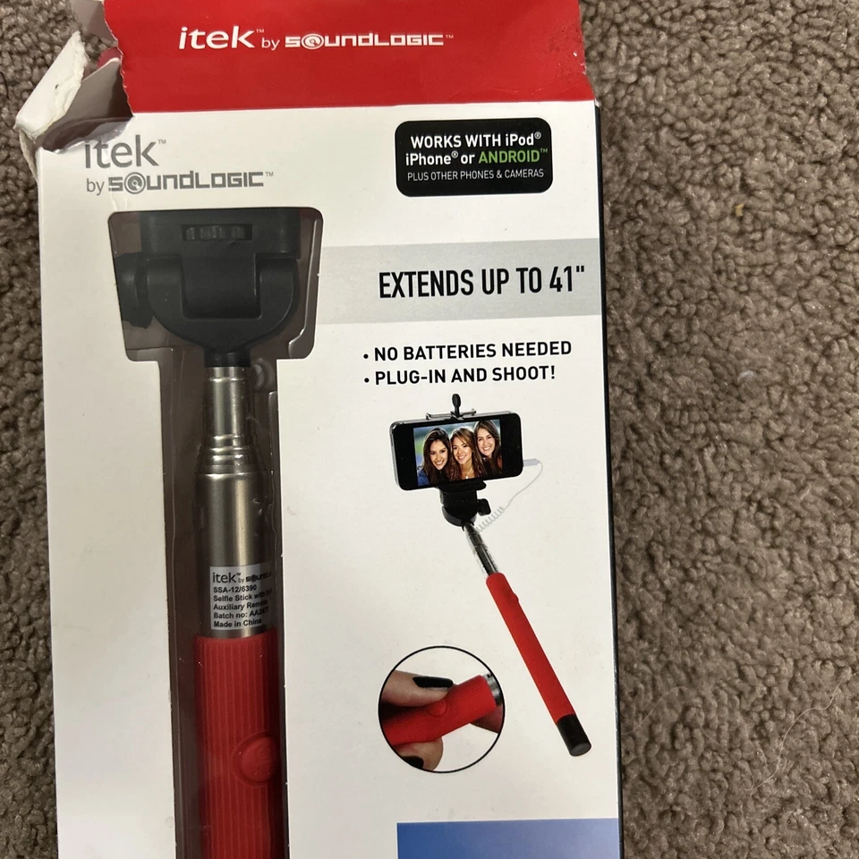 itek Selfie-Stick with built in Auxillary Remote New Damaged Box - Image 3 of 4