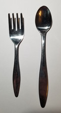 Sanitoy Stainless Steel Fork Spoon 1986 Flatware Baby Infant