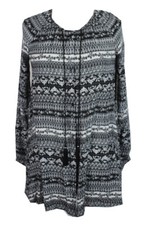 One Hart Juniors Black White Printed Button Front Shirtdress XS