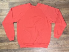 Vintage 90s Tultex Women's Blank Crewneck Sweatshirt Made in USA M Pink Raglan .